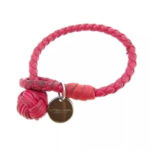 Bottega Veneta Bangle Bracelet Intrecciato Red Silver Woman Authentic Used Y3361